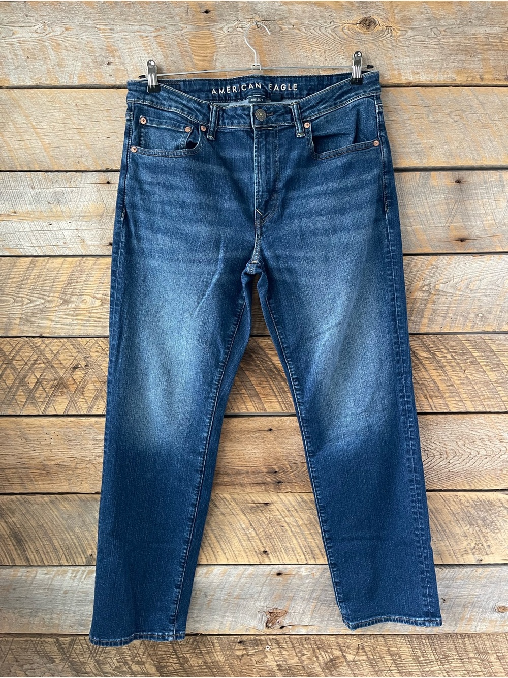 American Eagle Airflex+ Straight Leg Jeans Mens 34x30 Medium Wash Blue Denim